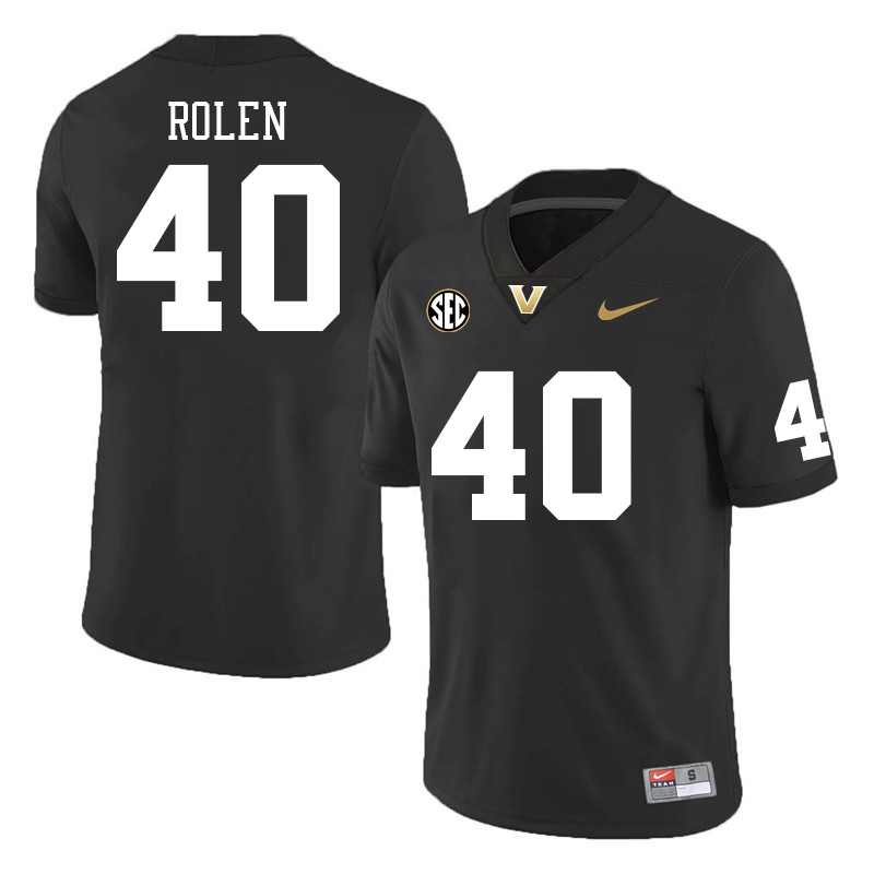 Vanderbilt Commodores #40 Jacob Rolen College Football Jerseys Sale Stitched-Black